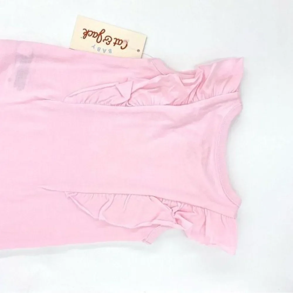 Cat & Jack Pink Ruffle Bodysuit Onsie New 6-9 Months